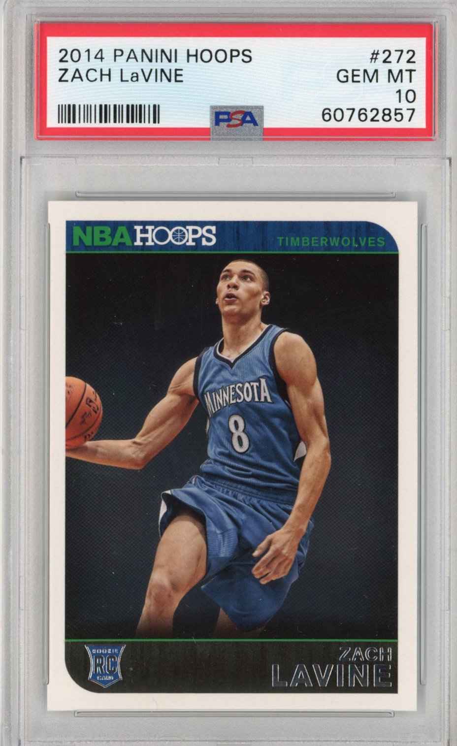 Graded 2014-15 Panini Hoops Zach LaVine #272 Rookie RC Basketball Card PSA 10 Gem Mint