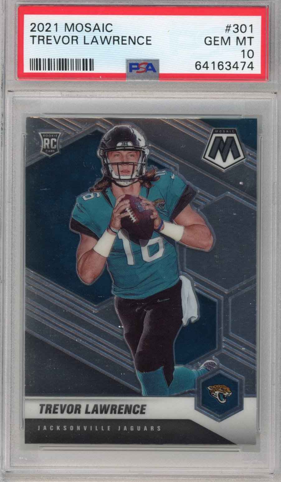 Graded 2021 Panini Mosaic Trevor Lawrence #301 Rookie RC Football Card PSA 10 Gem Mint