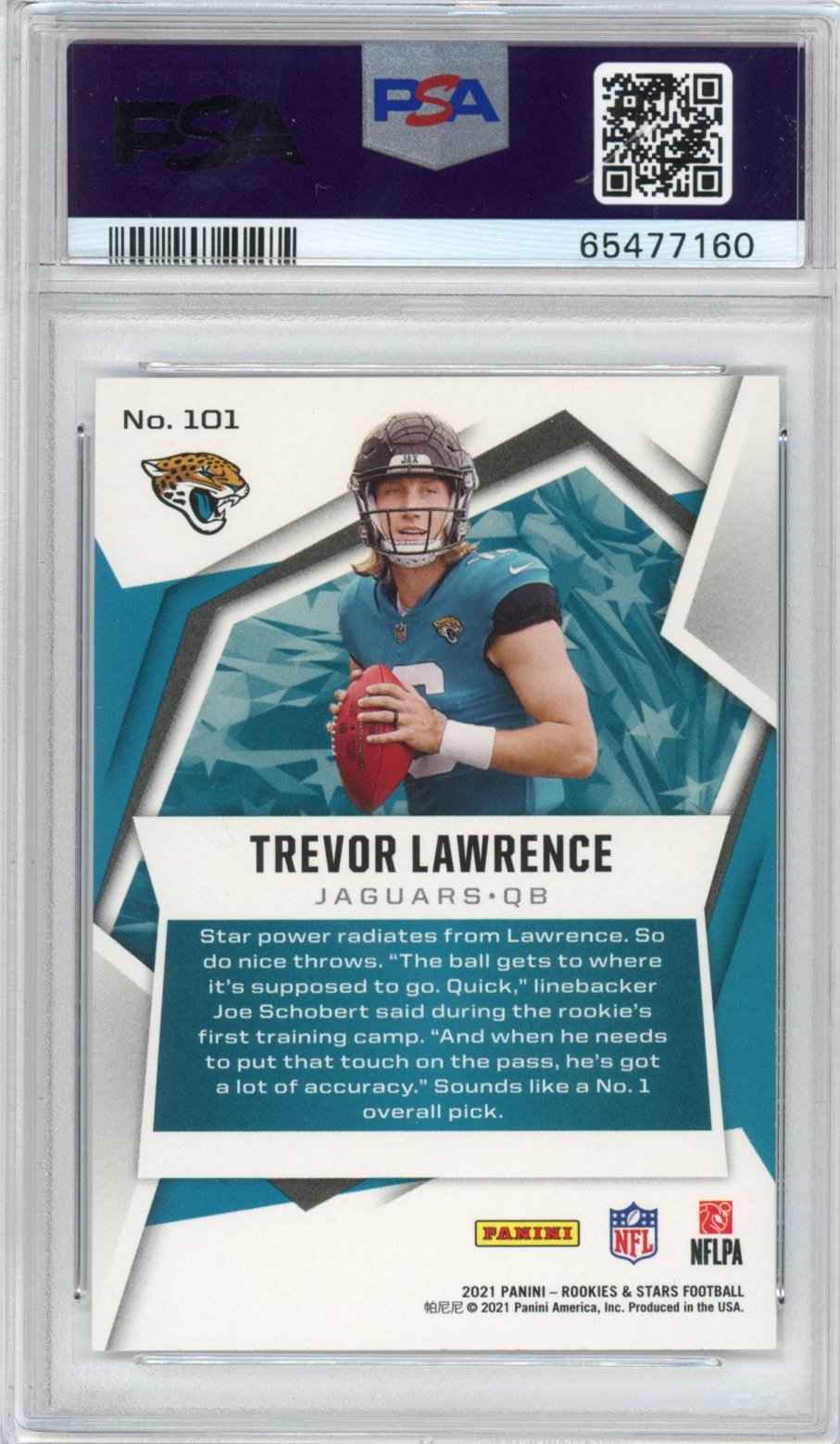 Graded 2021 Panini Rookies & Stars Trevor Lawrence #101 Rookie RC Football Card PSA 10 Gem Mint