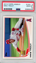 Graded 2013 Topps Angels Mike Trout #LAA-2 Sliding Rookie Cup RC Baseball Card PSA 10 Gem Mint