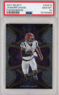 Graded 2021 Panini Select Ja'Marr Chase #PHE18 Phenomenon Rookie RC Football Card PSA 10 Gem Mint