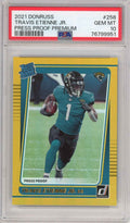 Graded 2021 Panini Donruss Travis Etienne Jr. #258 Press Proof Premium Rated Rookie RC Football Card PSA 10 Gem Mint