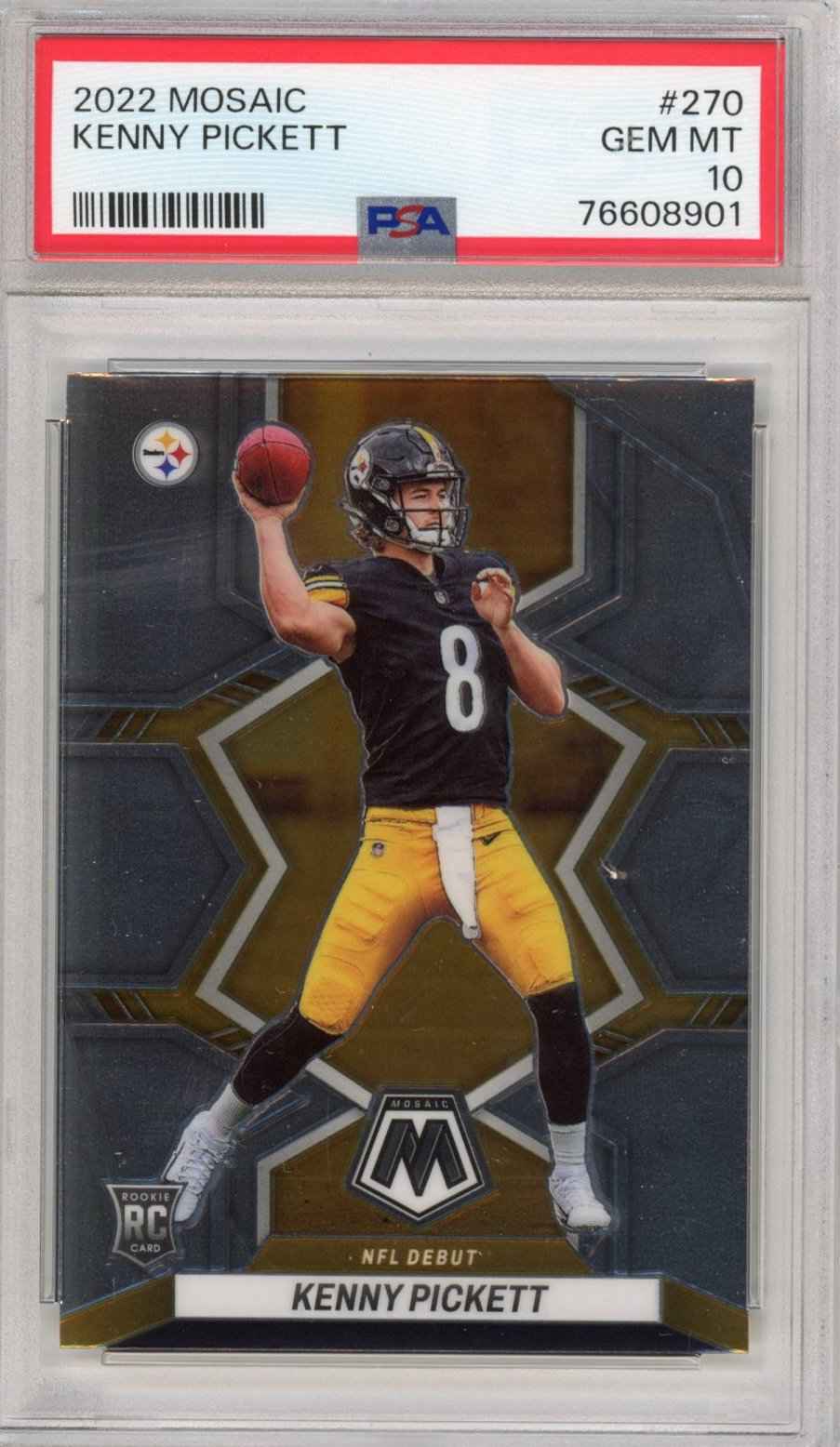 Graded 2022 Panini Mosaic Kenny Pickett #270 Rookie RC Football Card PSA 10 Gem Mint