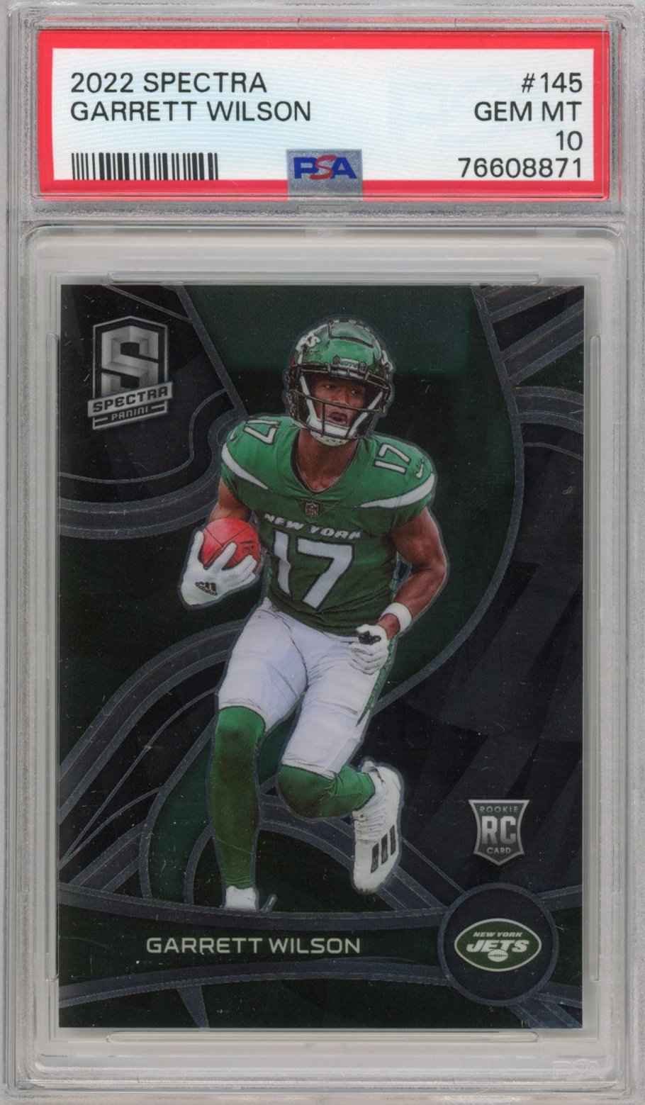 Graded 2022 Panini Spectra Garrett Wilson #145 Rookie RC Football Card PSA 10 Gem Mint