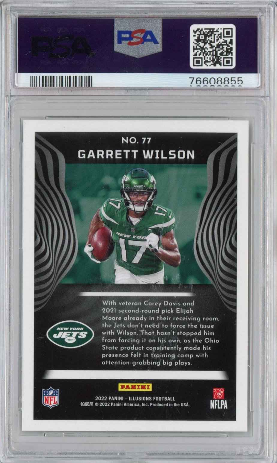 Graded 2022 Panini Illusions Garrett Wilson #77 Rookie RC Football Card PSA 10 Gem Mint