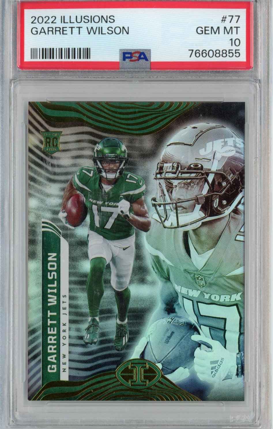 Graded 2022 Panini Illusions Garrett Wilson #77 Rookie RC Football Card PSA 10 Gem Mint