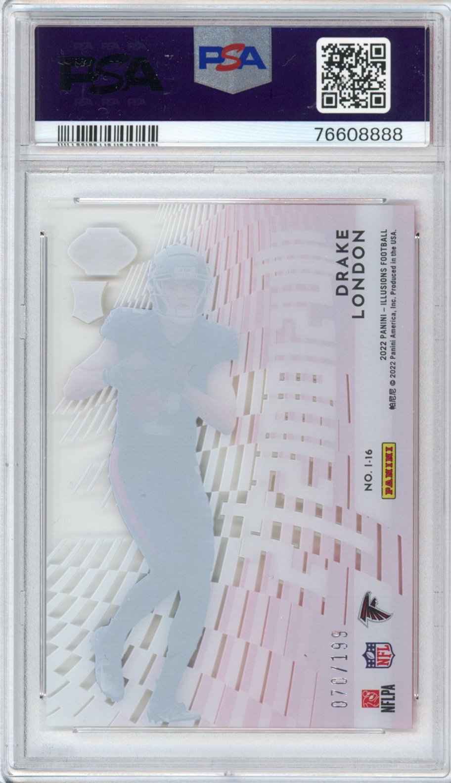 Graded 2022 Panini Illusions Drake London #I16 Illusionists Red Rookie RC Football Card PSA 10 Gem Mint