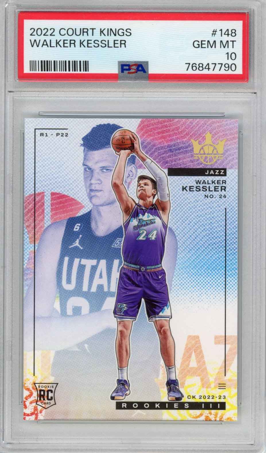 Graded 2022-23 Panini Court Kings Walker Kessler #149 Level III 3 Rookie RC Basketball Card PSA 10 Gem Mint