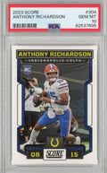 Graded 2023 Panini Score Anthony Richardson #304 Rookie RC Football Card PSA 10 Gem Mint