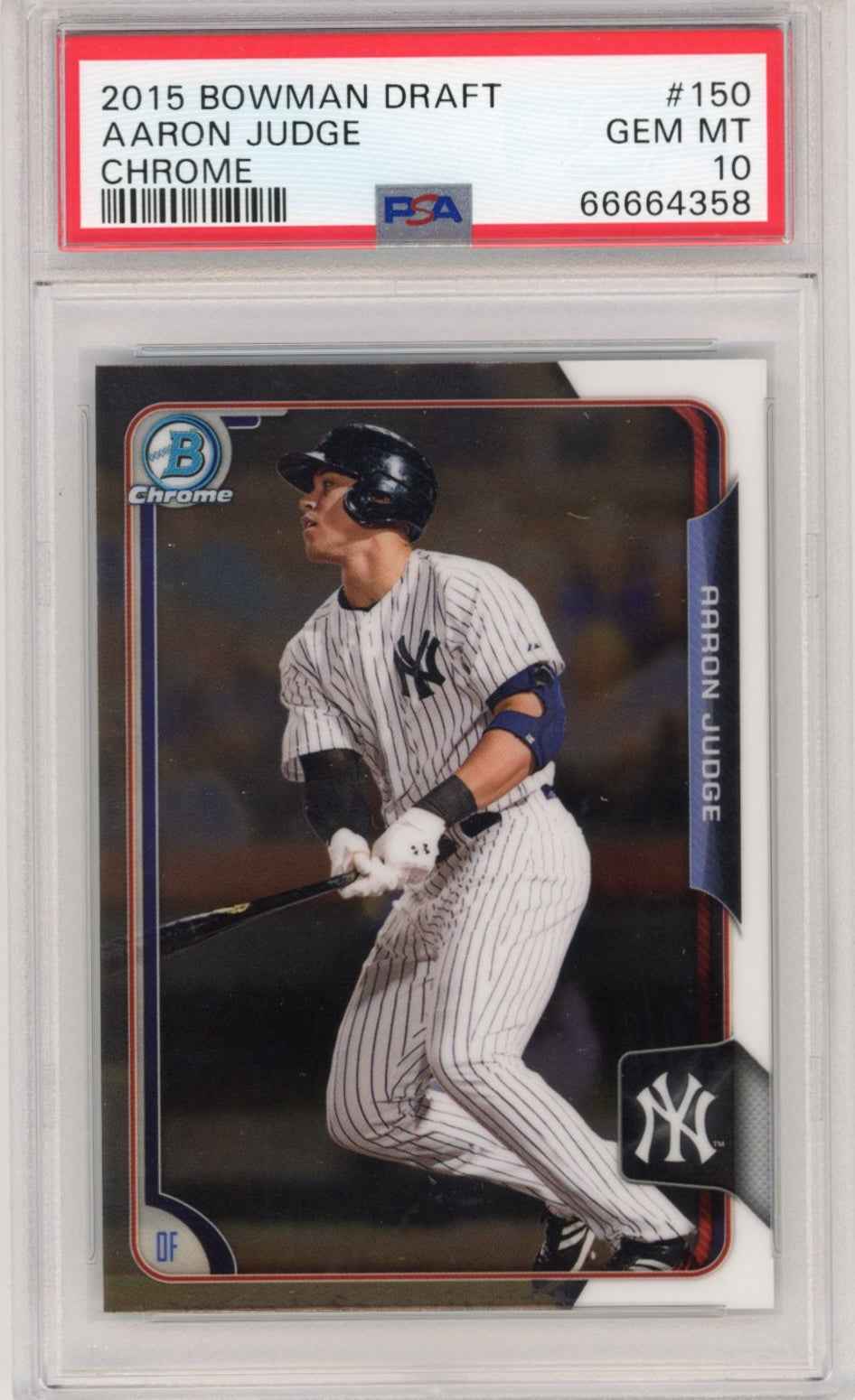 Graded 2015 Topps Bowman Draft Aaron Judge #150 Chrome Rookie RC Baseball Card PSA 10 Gem Mint