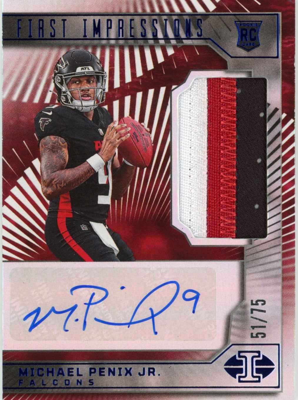 2024 Panini Illusions Michael Penix Jr #101 First Impressions Auto #/75 Rookie RC Football Card
