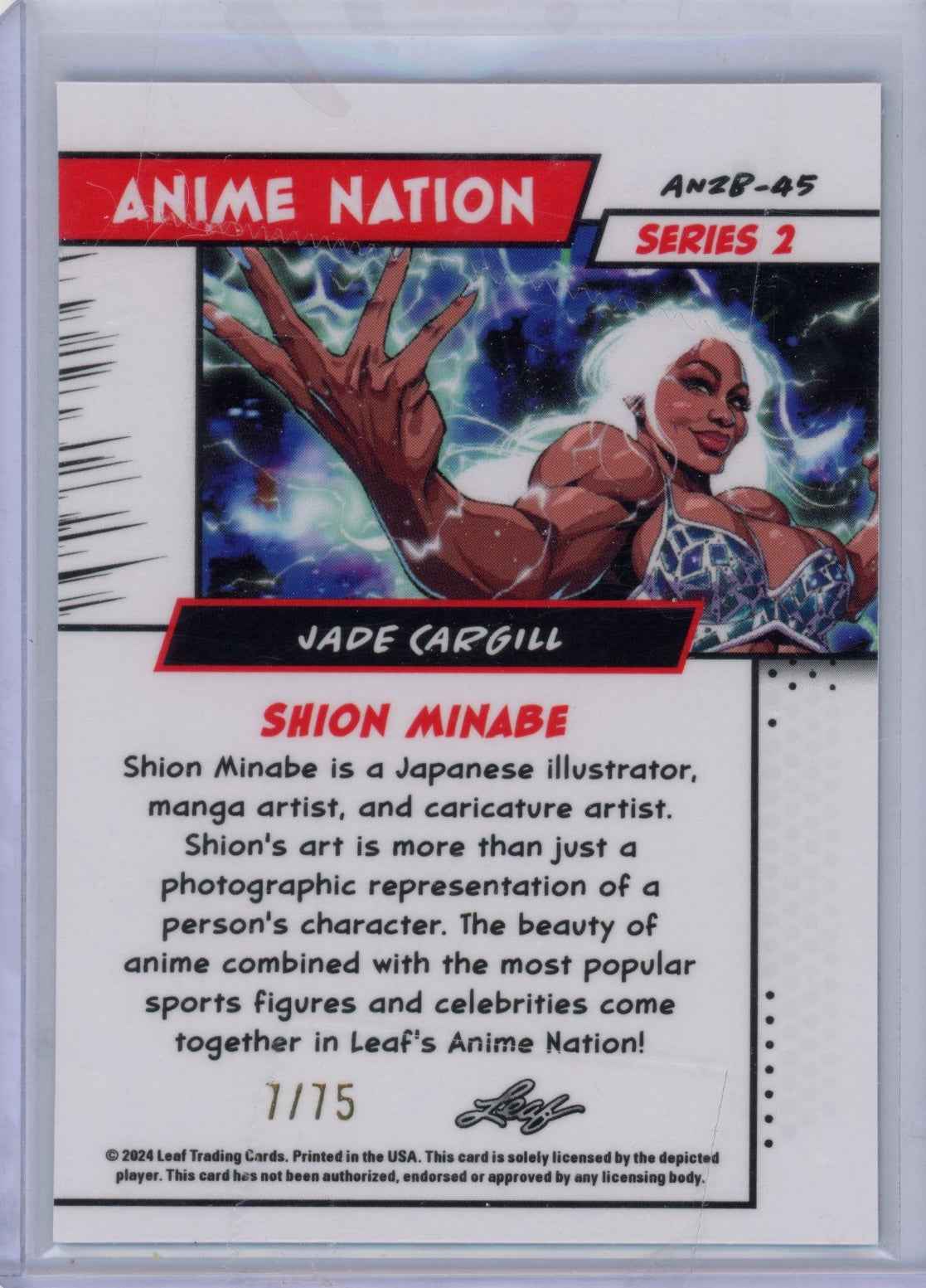 2025 Leaf Web Exclusives Anime Nation Jade Cargill #45 Blue /75 WWE Card