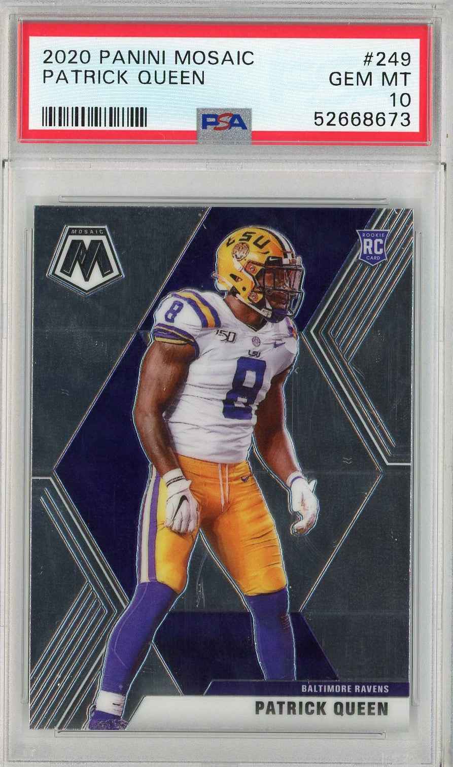 Graded 2020 Panini Mosaic Patrick Queen #249 Rookie RC Football Card PSA 10 Gem Mint