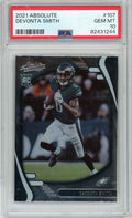 Graded 2021 Panini Absolute DeVonta Smith #107 Rookie RC Football Card PSA 10 Gem Mint