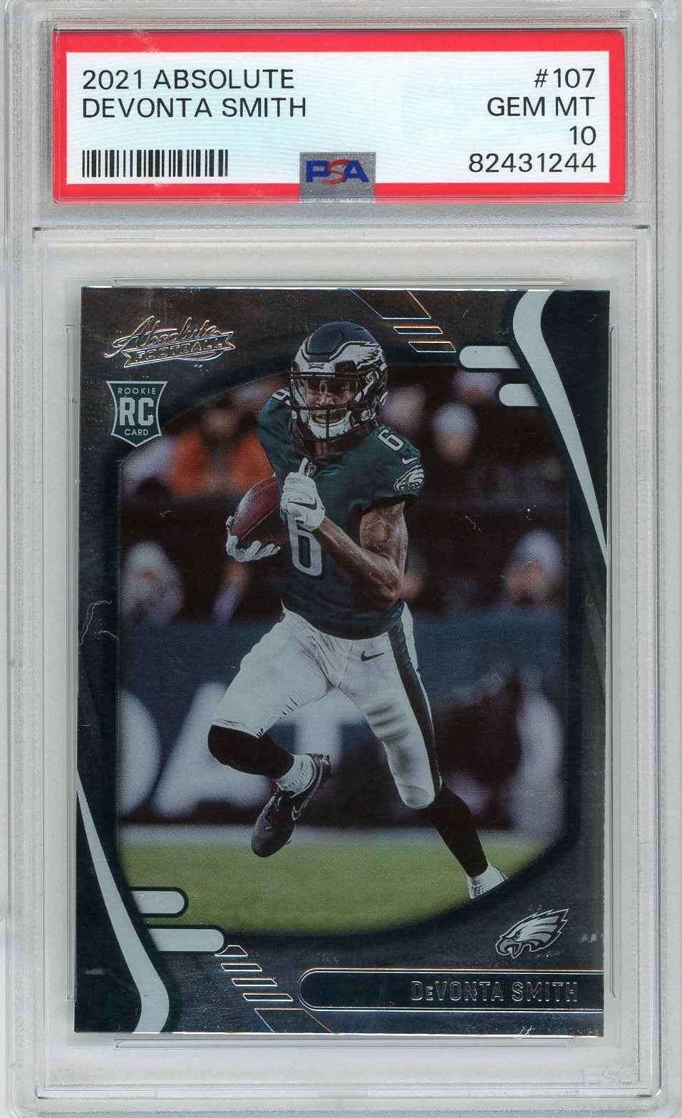 Graded 2021 Panini Absolute DeVonta Smith #107 Rookie RC Football Card PSA 10 Gem Mint