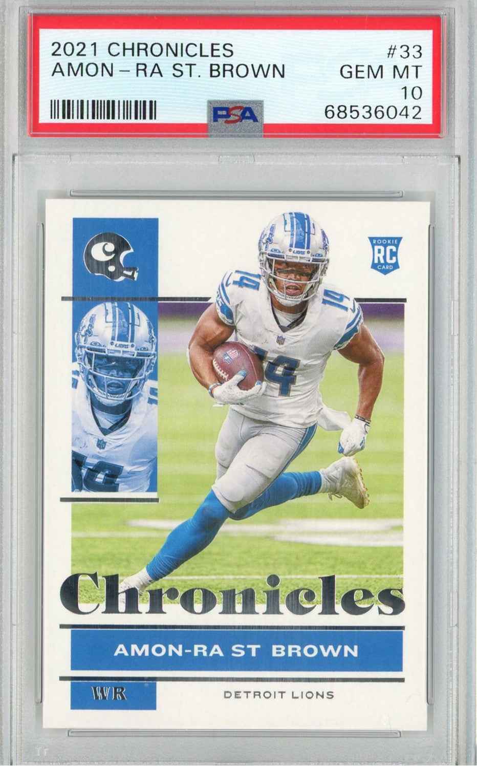 Graded 2021 Chronicles Amon-Ra St. Brown #33 Rookie RC Football Card PSA 10 Gem Mint