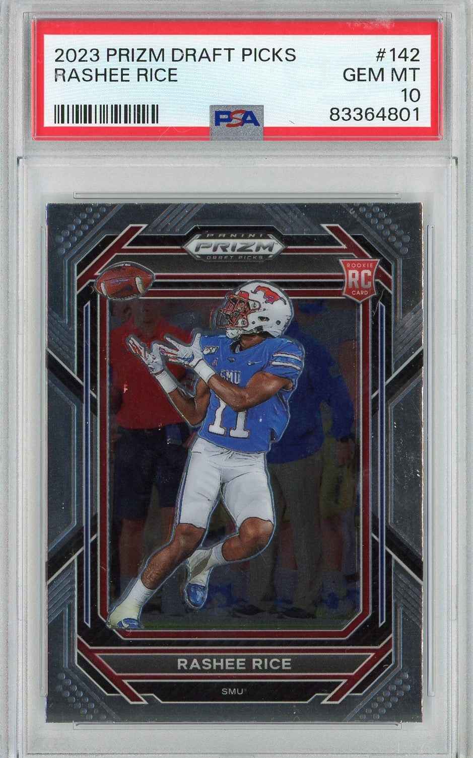 Graded 2023 Prizm Draft Picks Rashee Rice #142 Rookie RC Football Card PSA 10 Gem Mint