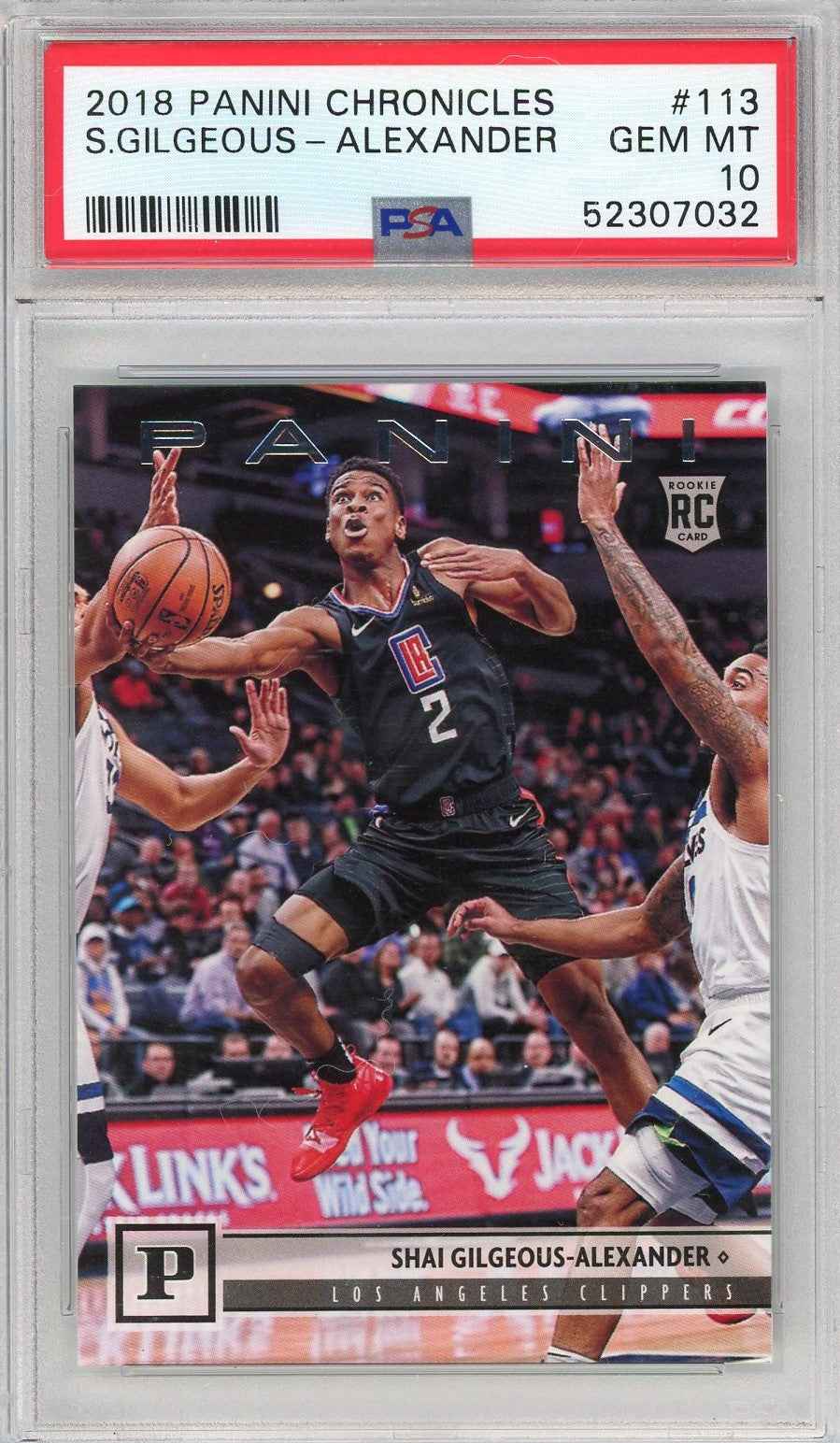 Graded 2018 Panini Chronicles Shai Gilgeous-Alexander #113 Rookie RC Basketball Card PSA 10 Gem Mint