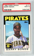 Graded 1986 Topps Traded Barry Bonds #11T Rookie RC Baseball Card PSA 9 Mint