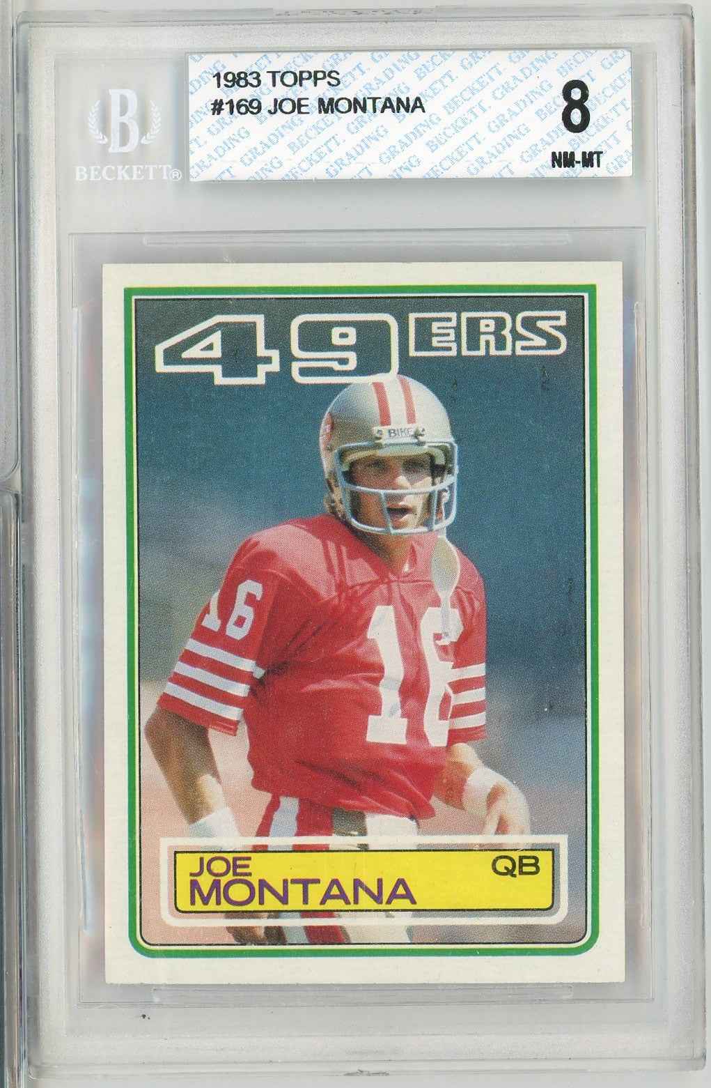 Graded 1983 Topps Joe Montana #169 Football Card BGS 8 NM-MT
