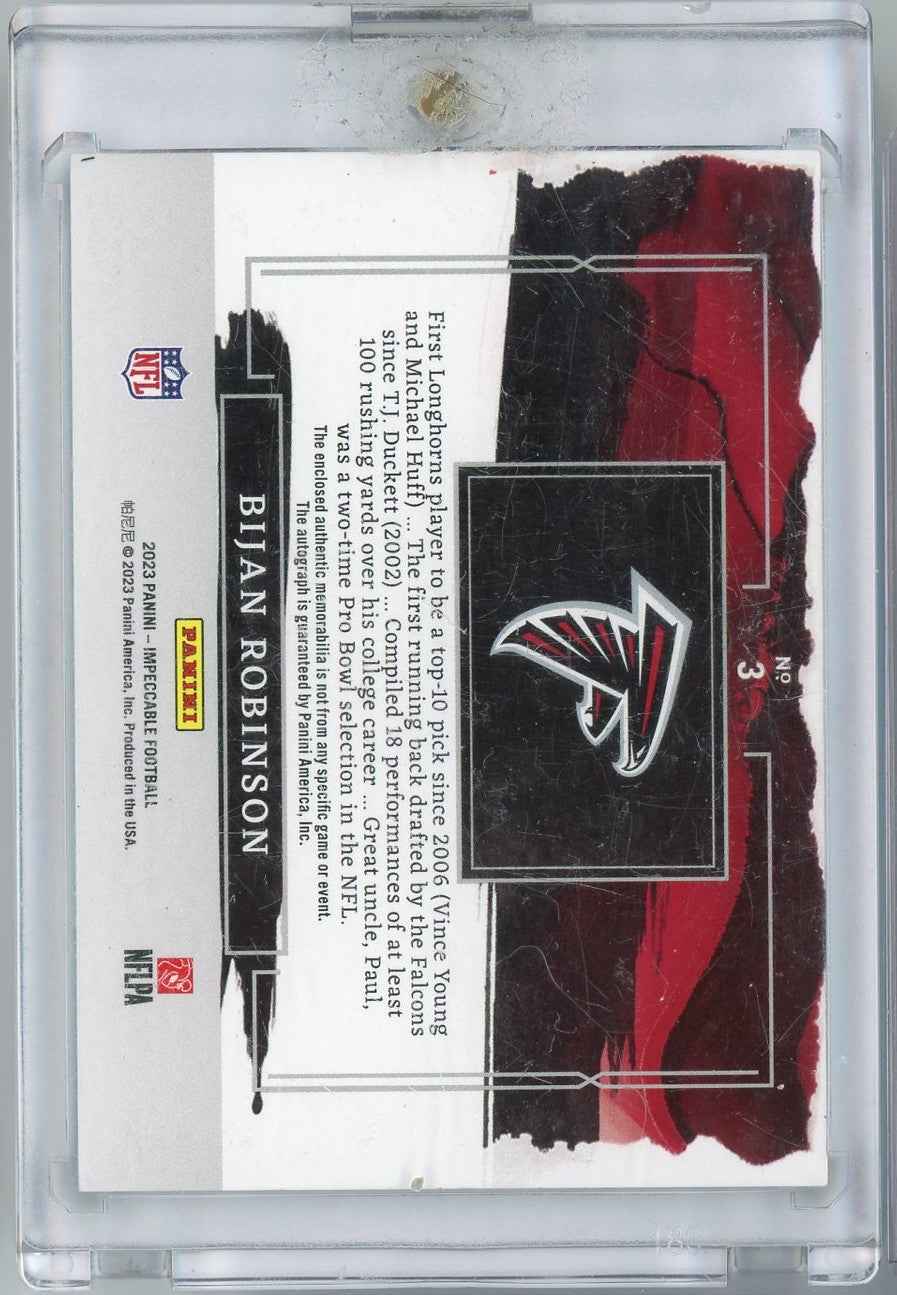 2023 Panini Impeccable Bijan Robinson #3 RPA Auto /25 Rookie RC Football Card
