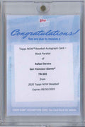 2025 Topps Now Rafael Devers #303 Autograph Black /10 Redemption Baseball Card