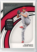 2022 Panini Immaculate Aaron Nola #60 1/1 Game Worn Jersey Relic Baseball Card