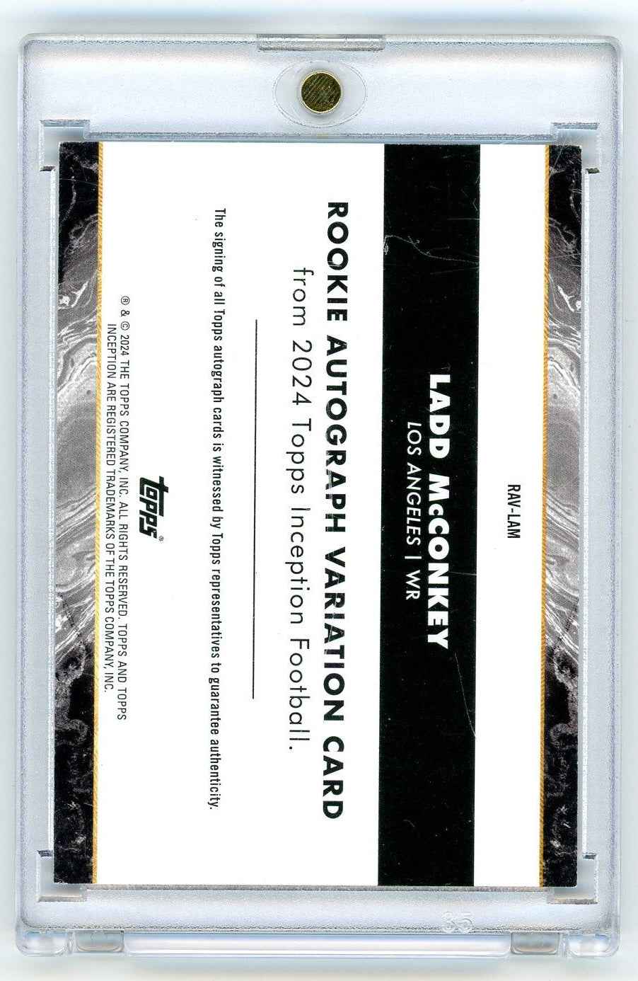 2024 Topps Inception Ladd McConkey #RAVLM Autograph Rookie RC Football Card