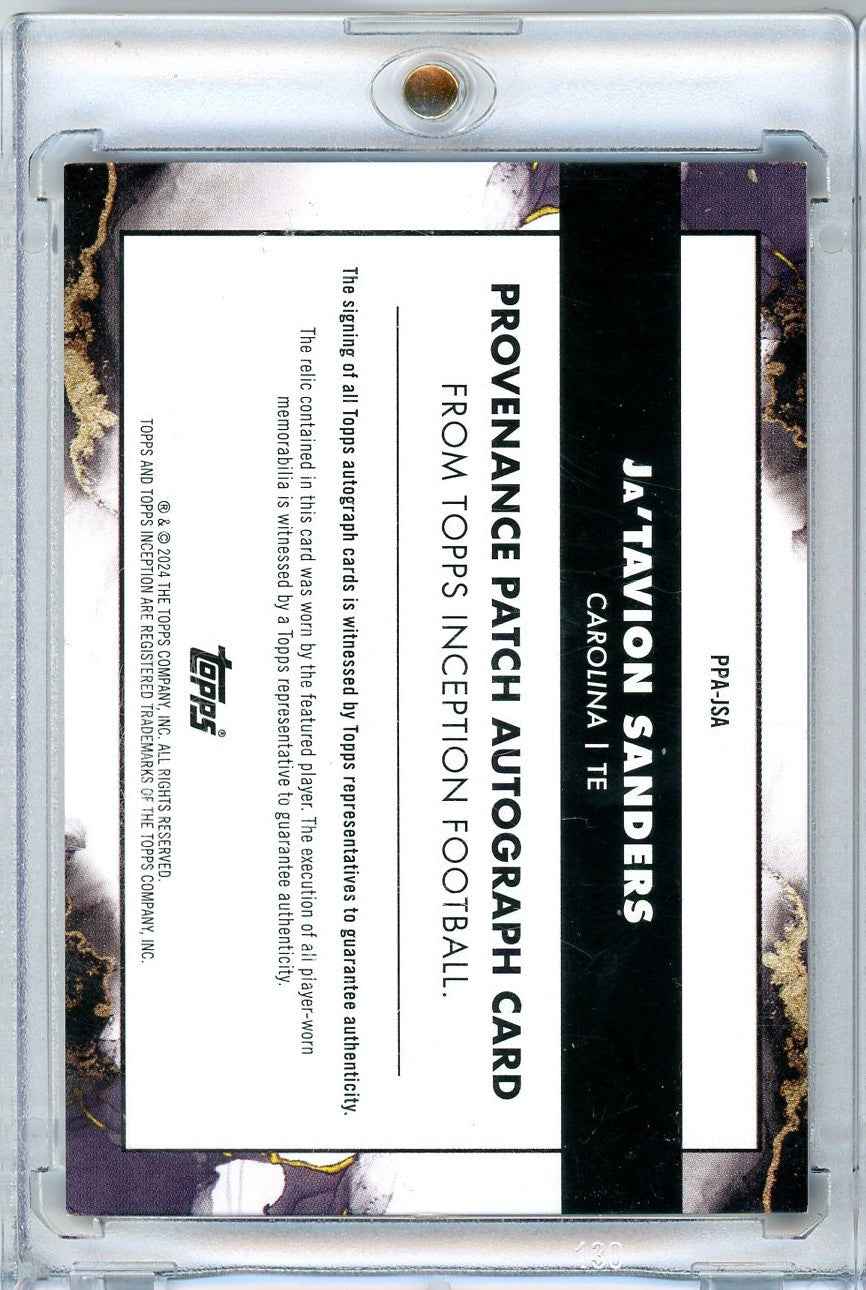 2024 Topps Inception Ja'Tavion Sanders #PPA-JSA /20 Autographed Rookie RC Football Card