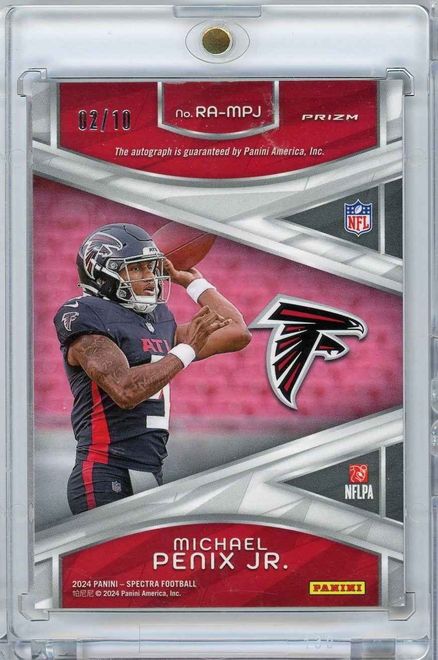 2024 Panini Spectra Orange Auto Michael Penix Jr #RAMPJ /10 Rookie RC Football Card
