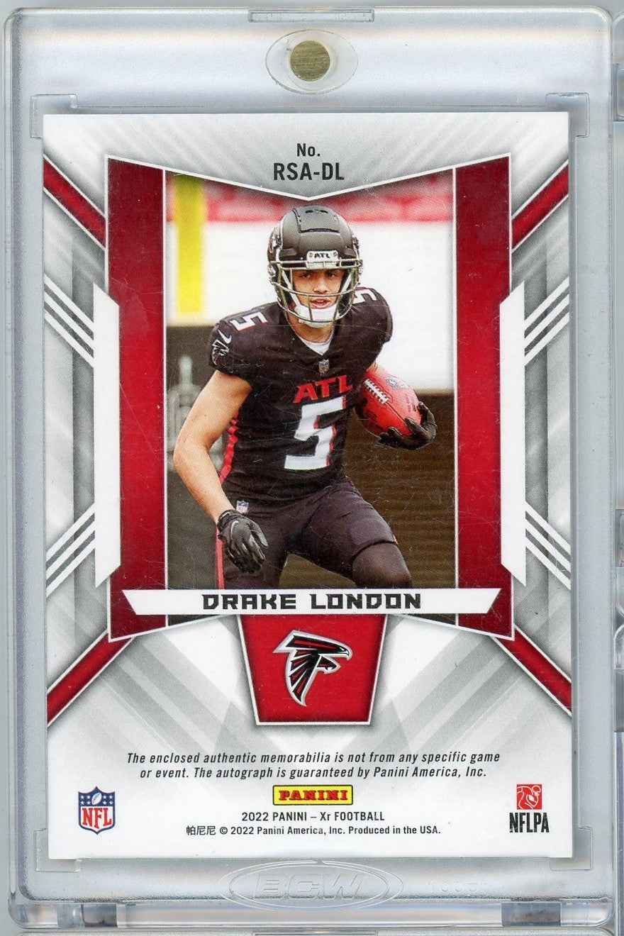 2022 Panini XR Gold Drake London #RSA-DL #'d 10/10 RPA Auto Rookie RC Football Card