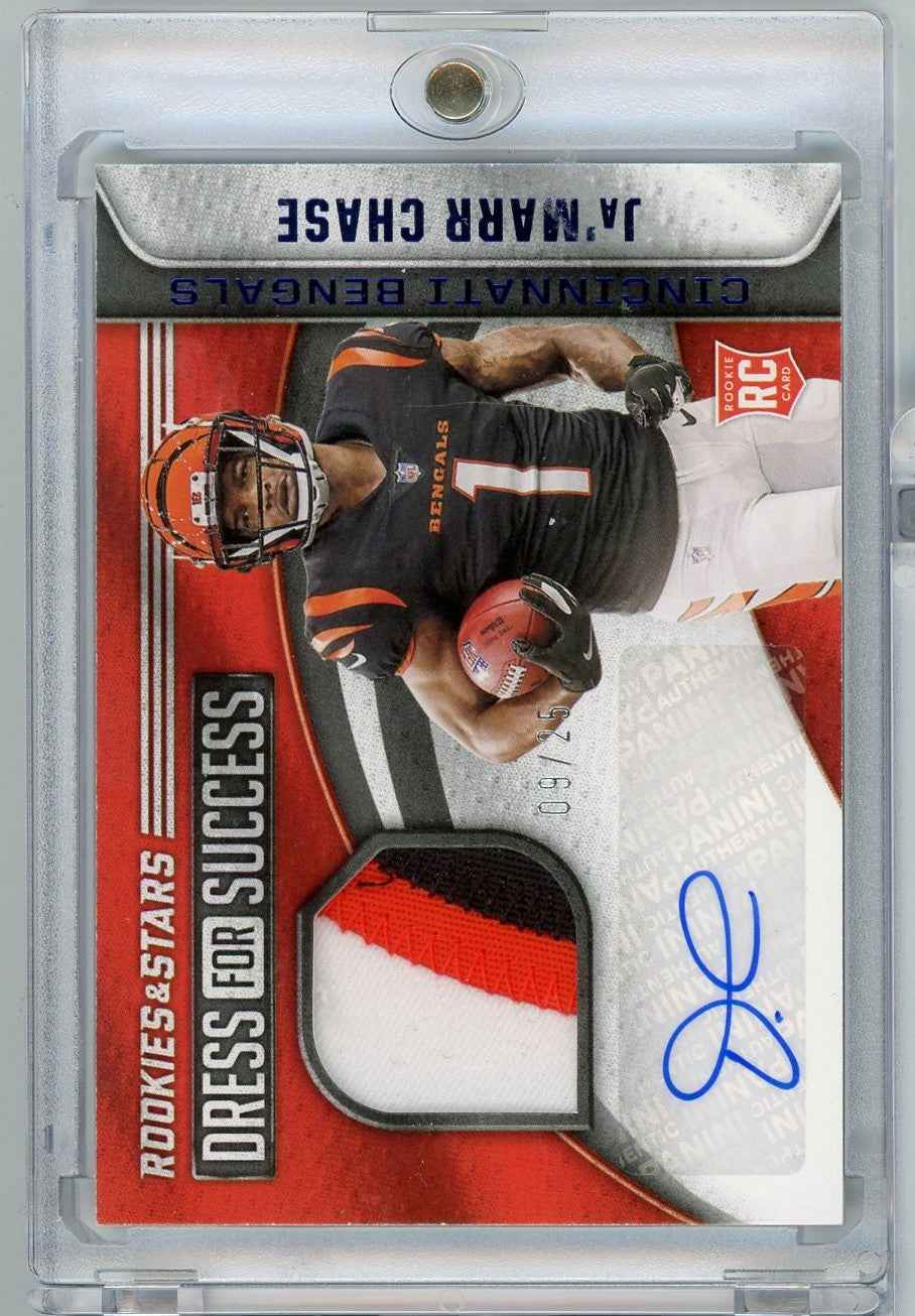 2021 Panini Rookies & Stars Dress for Success Ja'Marr Chase #DS-JC /25 Auto Rookie RC Football Card