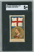 Graded 1886 Allen & Ginter Naval Flags N17 Admiral Great Britain Baseball Tobacco Card SGC 5 Excellent