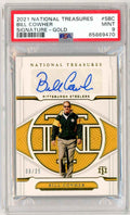 Graded 2021 National Treasures Bill Cowher #SBC /35 Autographed Football Card PSA 9 Mint