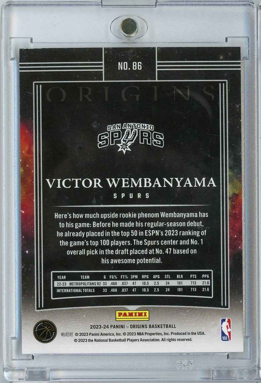 2023 Panini Origins Victor Wembanyama #86 Tessellated Case Hit SSP Rookie RC Basketball Card
