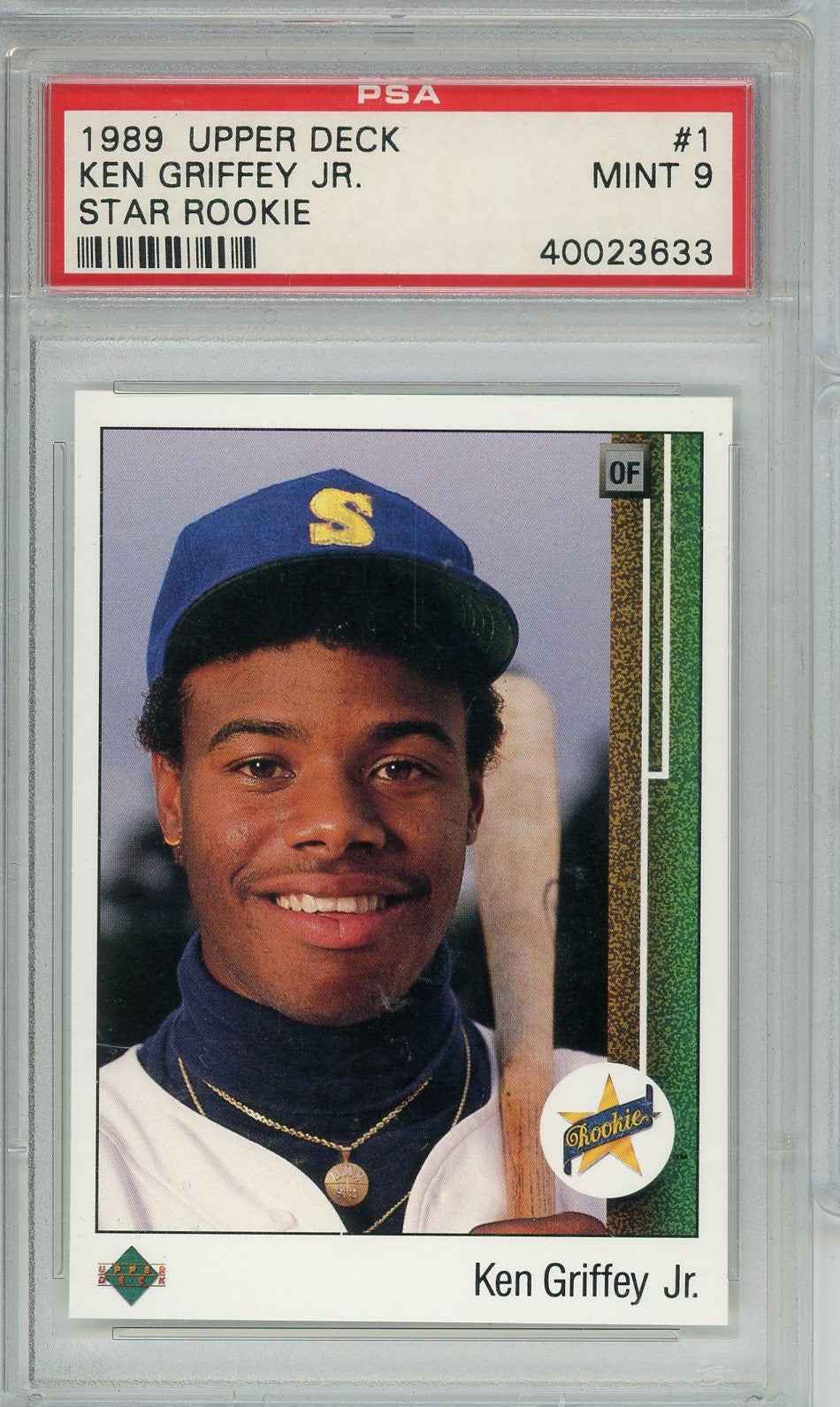 Graded 1989 Upper Deck Ken Griffey Jr #MARINERS Star Rookie Rookie RC Baseball Card PSA 9 Mint