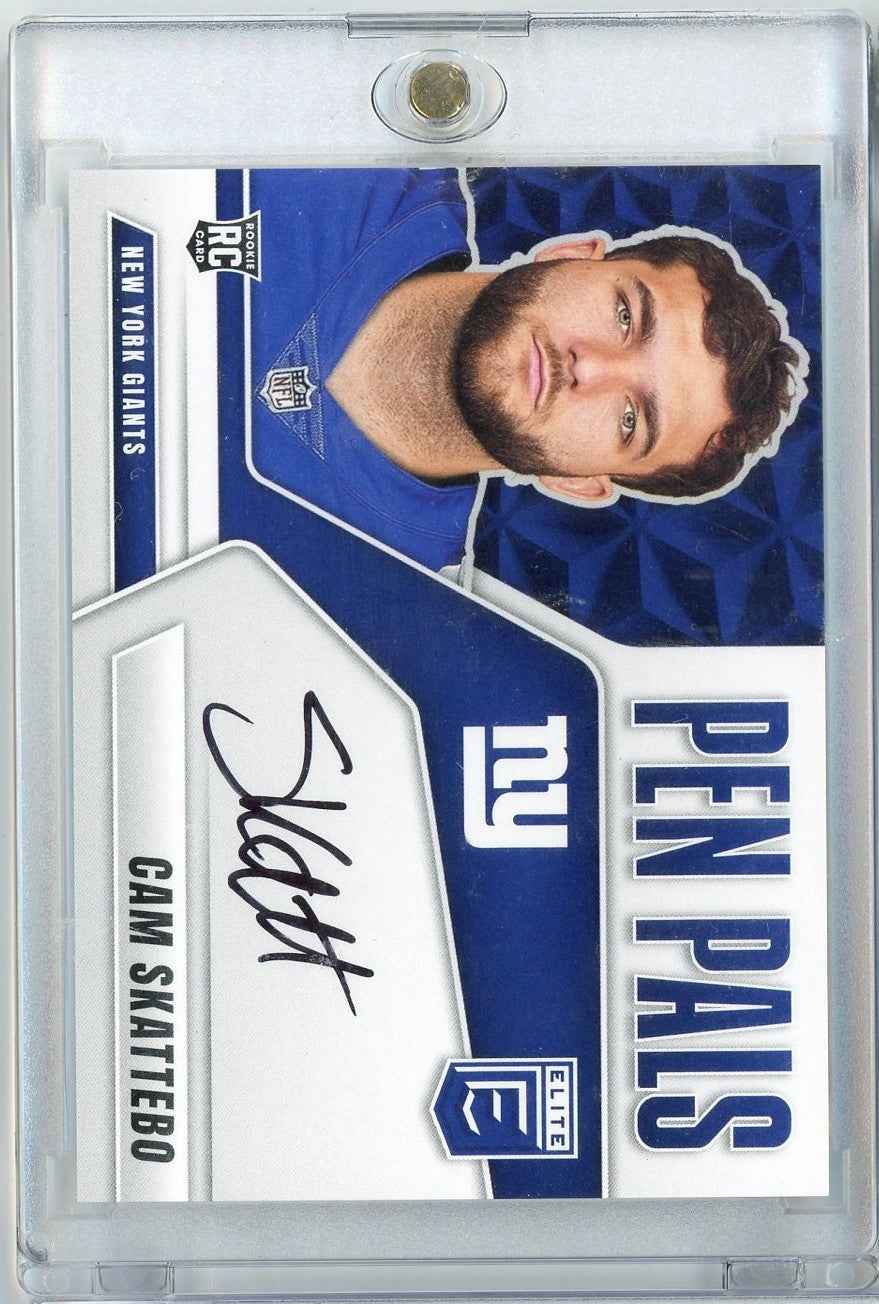 2025 Donruss Elite Pen Pals Cam Skattebo #PPCAM Auto Rookie RC Football Card
