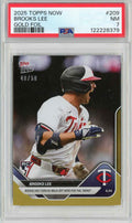Graded 2025 Topps Now Brooks Lee #209 Gold Foil /50 Rookie RC Baseball Card PSA 7 Near Mint