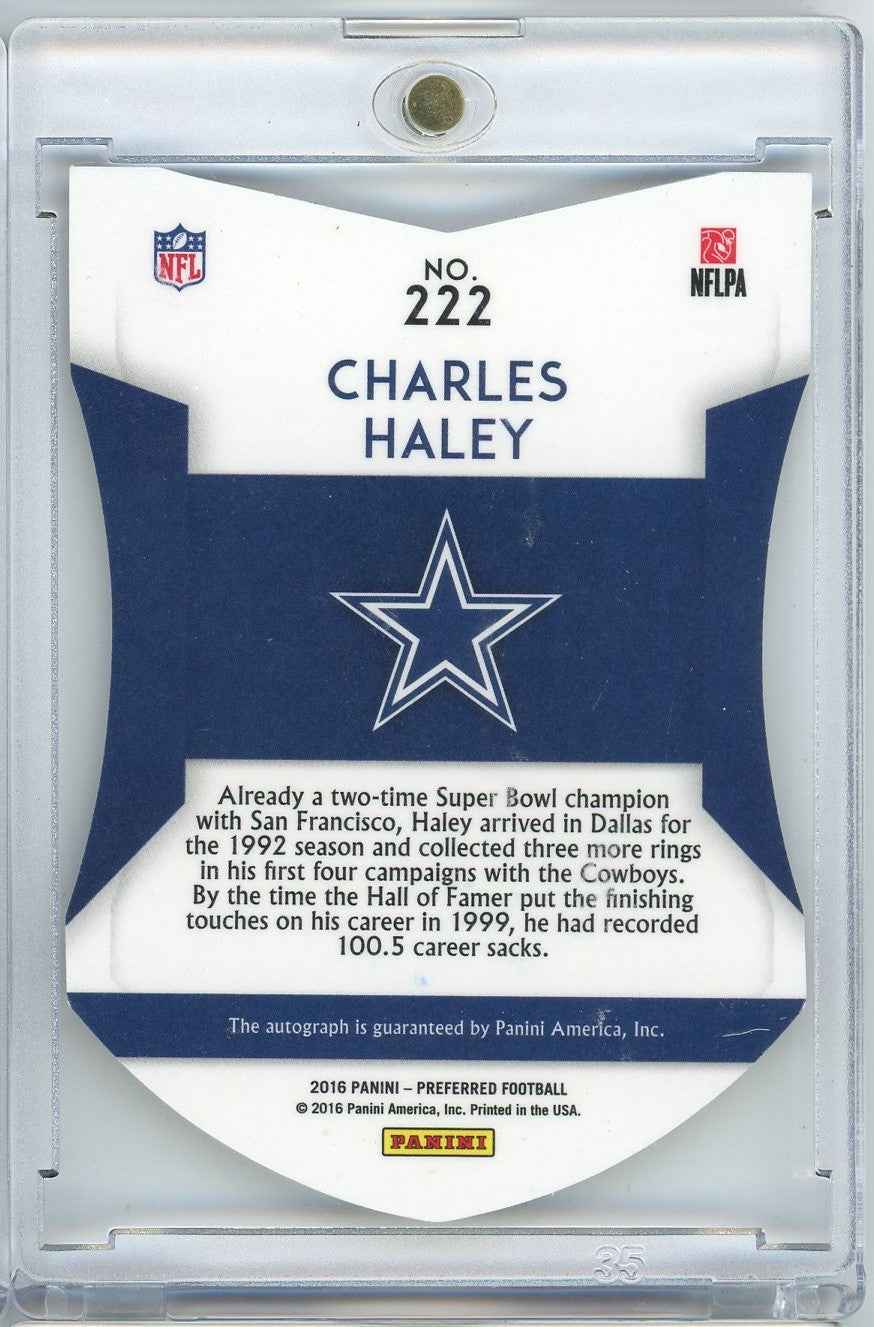 2016 Panini Preferred Football Color Guard Purple Charles Haley #222 /25 Auto Football Card
