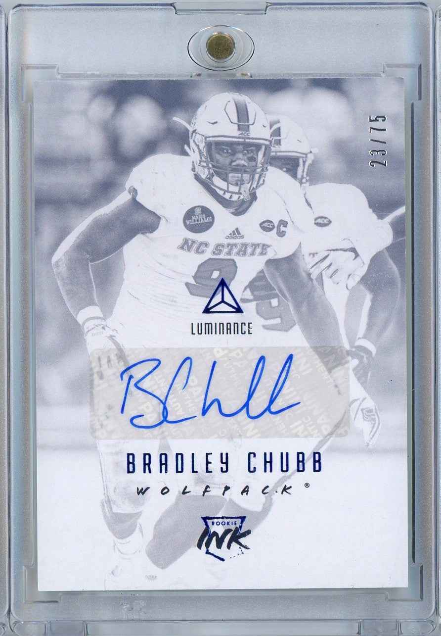 2018 Panini Luminance Football Bradley Chubb #RIBRC /75 Auto Rookie RC Football Card