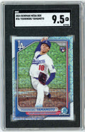 Graded 2024 Topps Bowman Mega Box Yoshinobu Yamamoto #36 Rookie RC Baseball Card SGC 9.5 Mint+