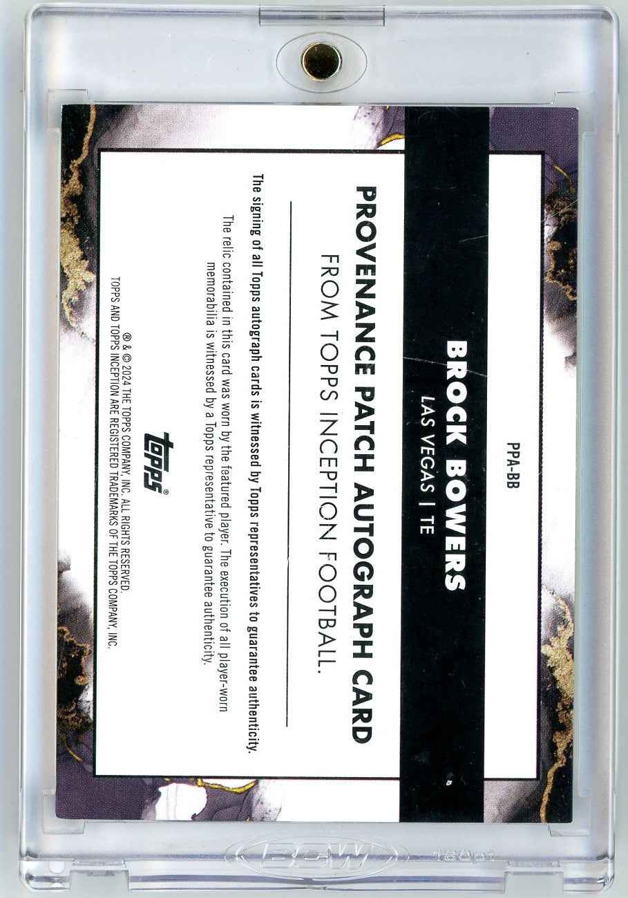 2024 Topps Inception Brock Bowers #PPA-BB /99 Provenance Patch Auto Rookie RC Football Card