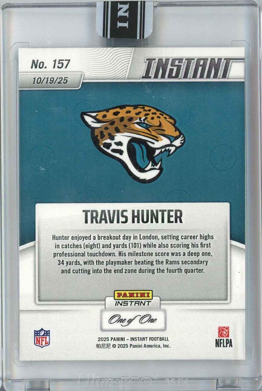 2025 Panini Instant Travis Hunter #157 Magma 1/1 Jacksonville Jaguars Rookie RC Football Card