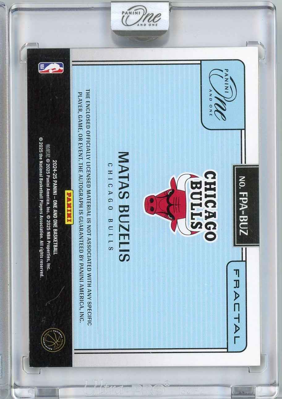 2024 Panini One and One Matas Buzelis #FPABUZ /25 Fractal RPA Auto Rookie RC Basketball Card