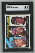 Graded 1966 Topps NL Batting Leaders Clemente Aaron Mays #215 Baseball Card SGC 6