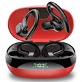In-Ear Headphones With Noise Cancelling Mic, Sport Earhook & LED Display