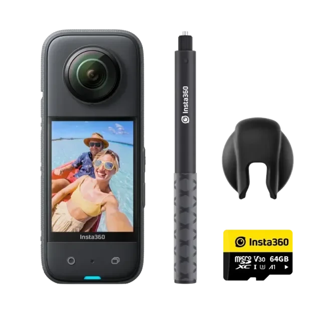 Insta360 X3 64GB Vlog Kit - 360 Action Camera with 5.7K 360, 4K Single-Lens Camera, Waterproof (Refurbished)
