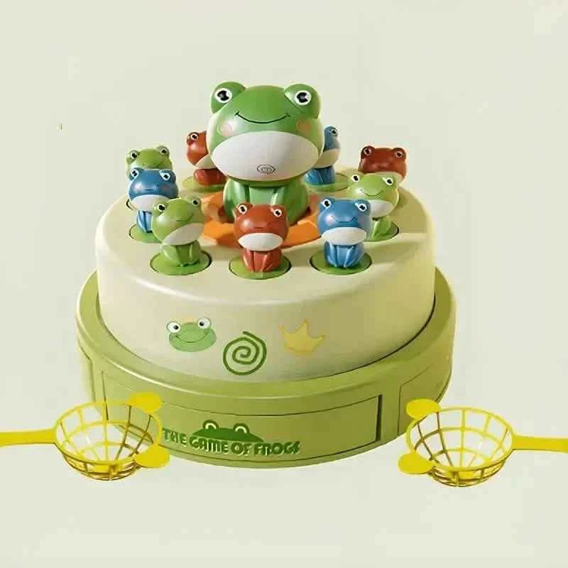 Interactive Electric Bouncing Frog Turntable Toy - Educational Desktop Game for Boys & Girls