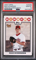 Graded 2008 Topps Update & Highlights Max Scherzer #UH280 Rookie RC Baseball Card PSA 10 Mint