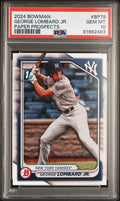 Graded 2024 Topps Bowman George Lombard Jr #BP79 Paper Prospects Rookie RC Baseball Card PSA 10 Gem Mint